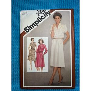 Simplicity Sewing pattern 9865 shirt dress A line skirt size 10